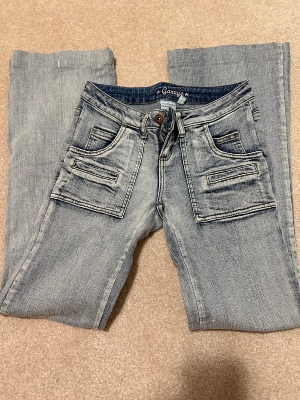Vintage garage low rise flare jeans